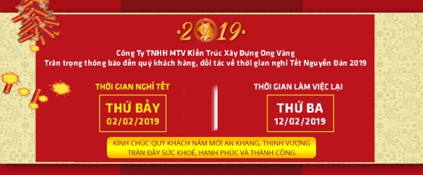 Ong Vàng thông báo lịch nghỉ Tết Nguyên Đán Kỷ Hợi 2019