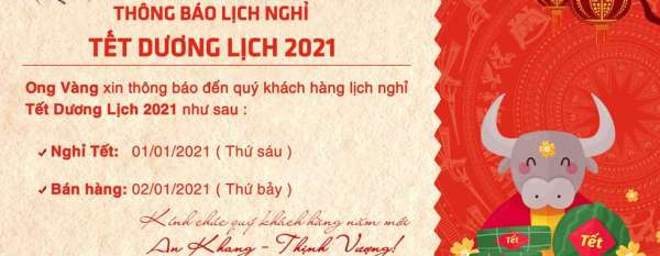 Thông báo lịch nghỉ tết dương lịch 2021