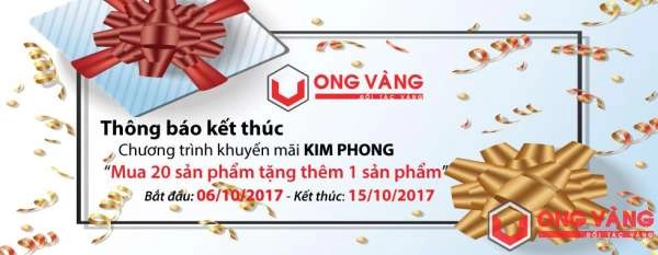 Thông báo kết thúc KM gạch Kim Phong "Mua 20 sản phẩm tặng thêm 1 sản phẩm"