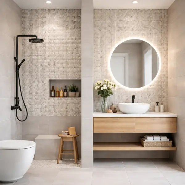 Gợi Ý Thiết Kế Phòng Tắm Đẹp Và Hiện Đại Với Gạch Mosaic