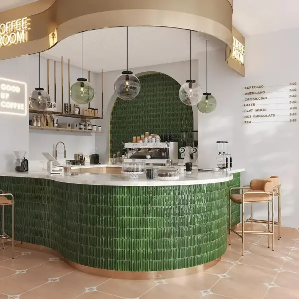 10 Ý Tưởng Trang Trí Quầy Bar Quán Cà Phê Bằng Gạch Mosaic