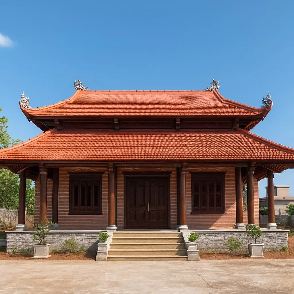 Chùa lợp mái ngói sóng SCG