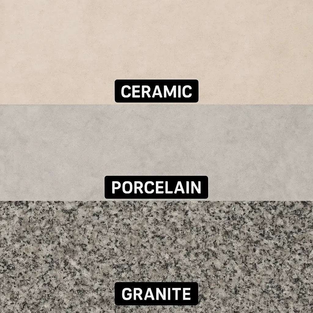 3 dòng gạch ốp lát phổ biến Ceramic, Porcelain và Granite