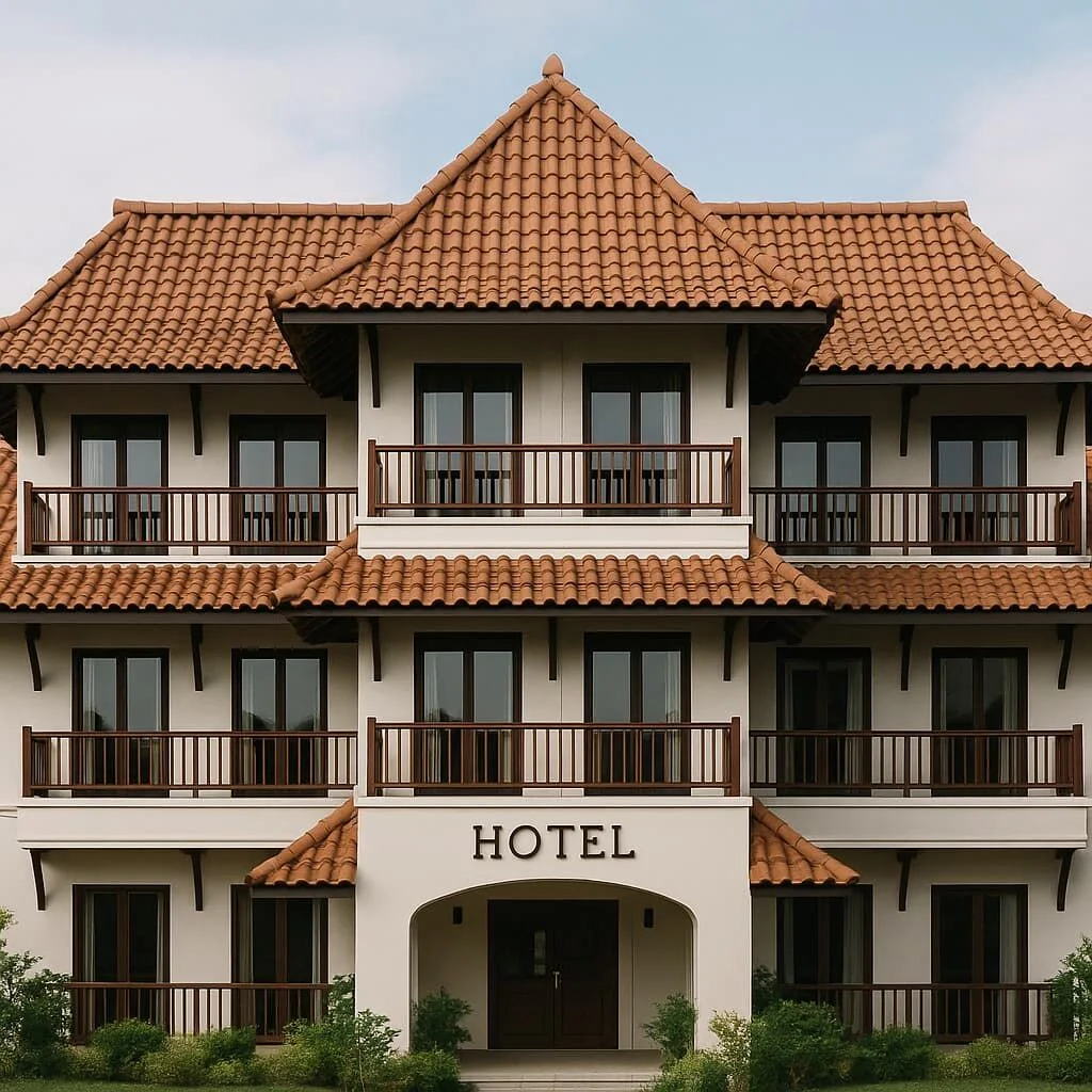 Ngói đất nung lợp mái khách sạn
