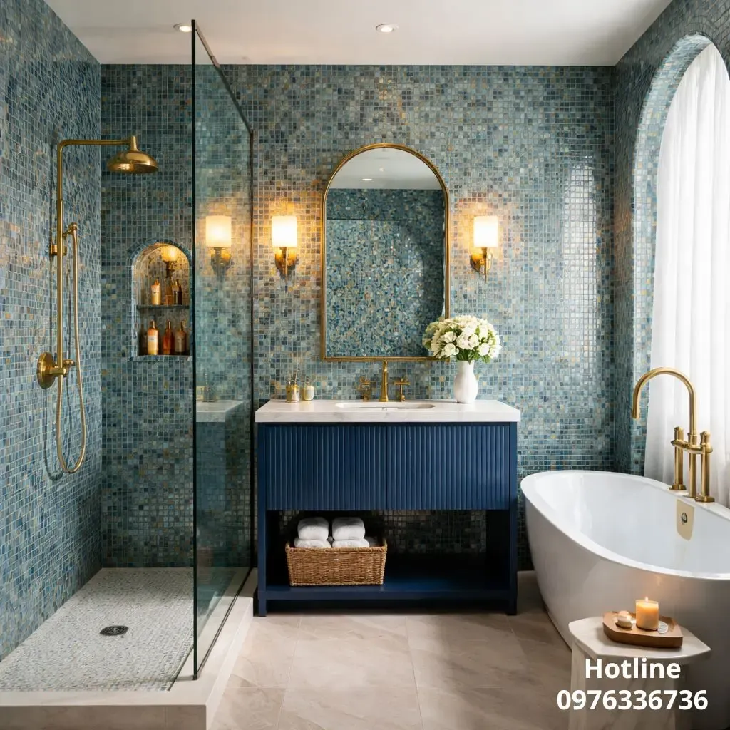 Gạch Mosaic ốp phòng tắm