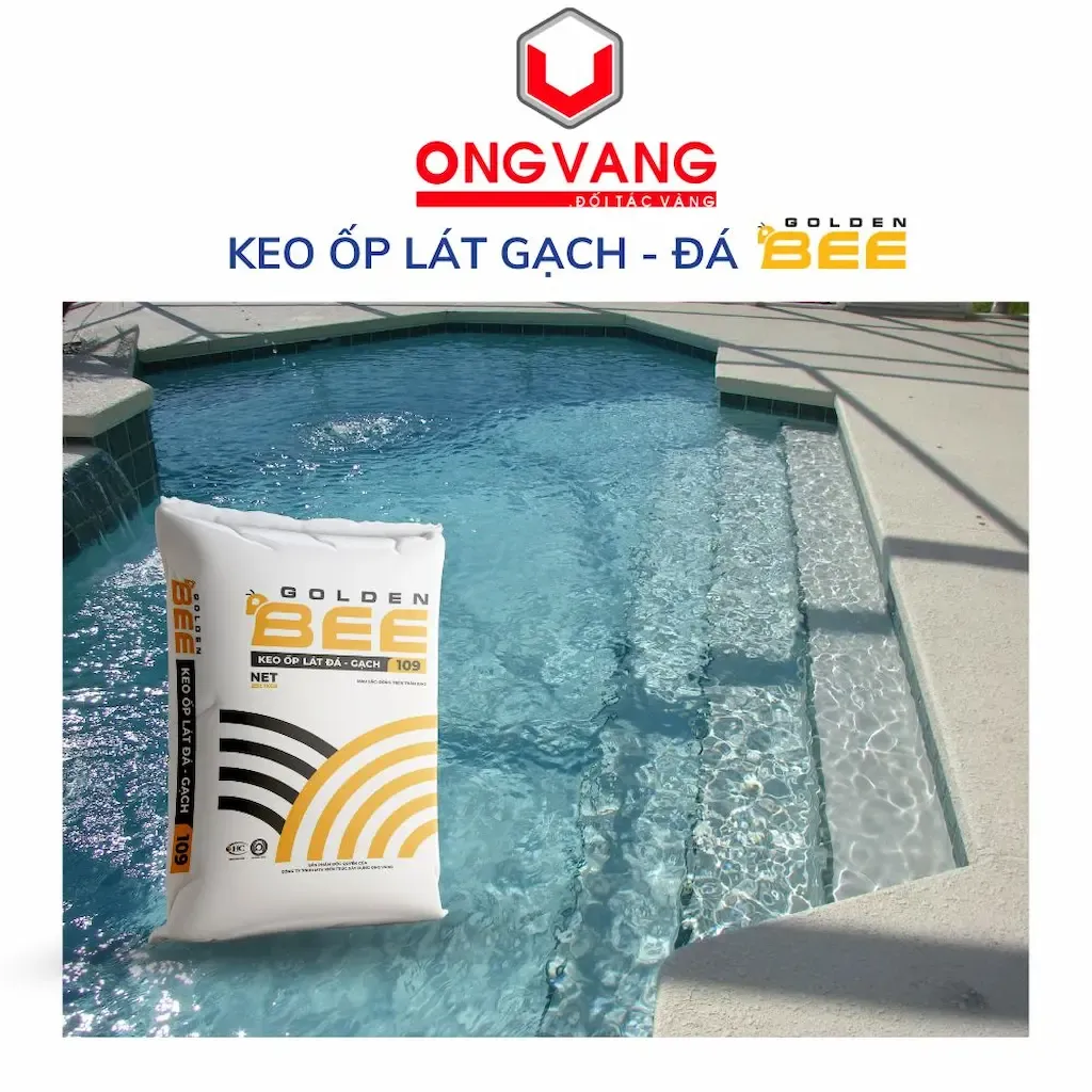 Keo dán gạch Golden Bee dán gạch bể bơi