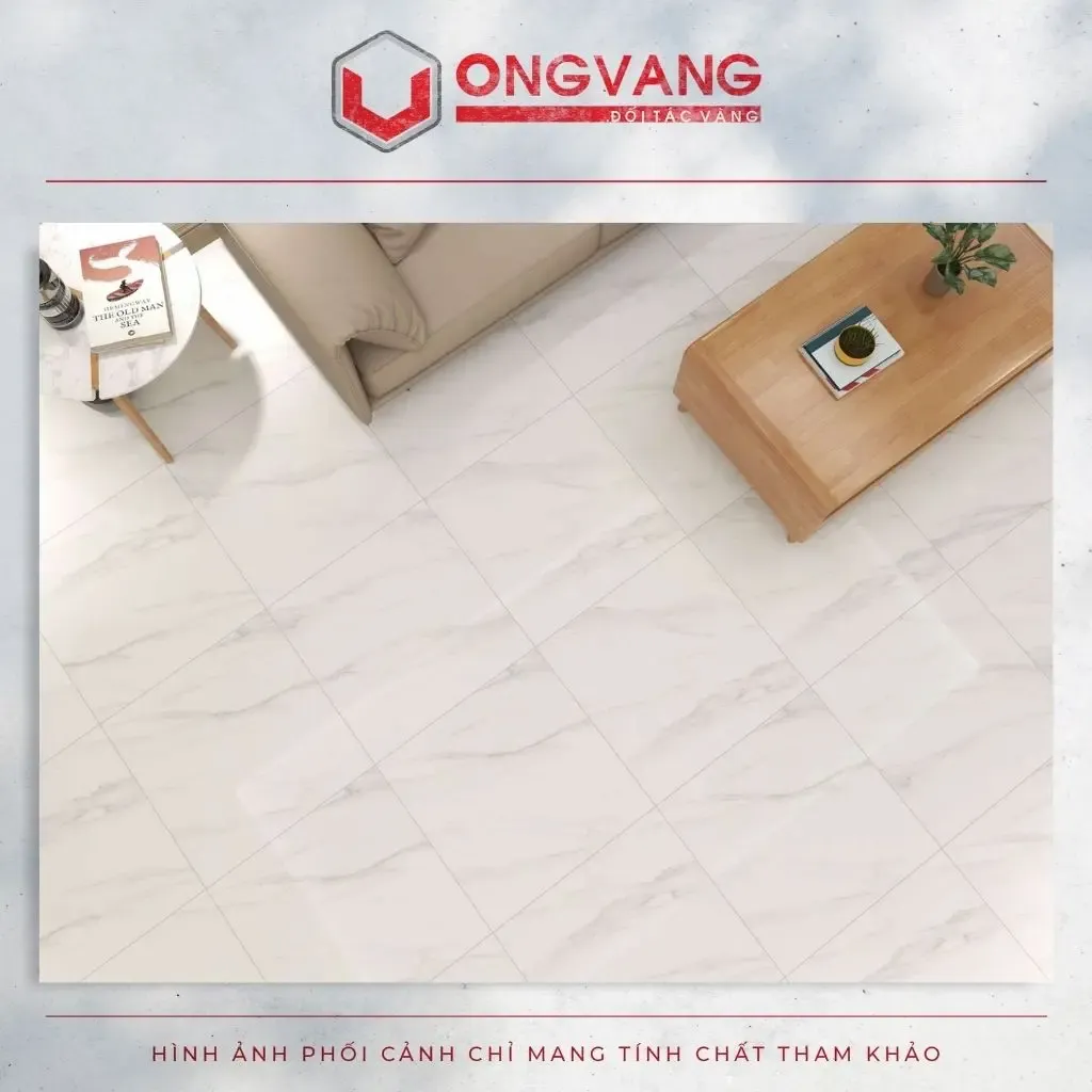 Gạch lát nền 60x60 trắng vân đá