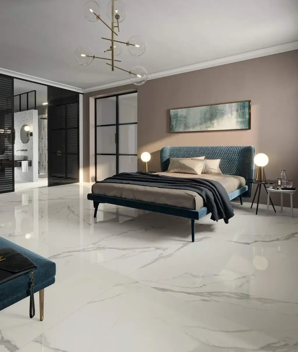 gạch bóng kiếng vân đá trắng