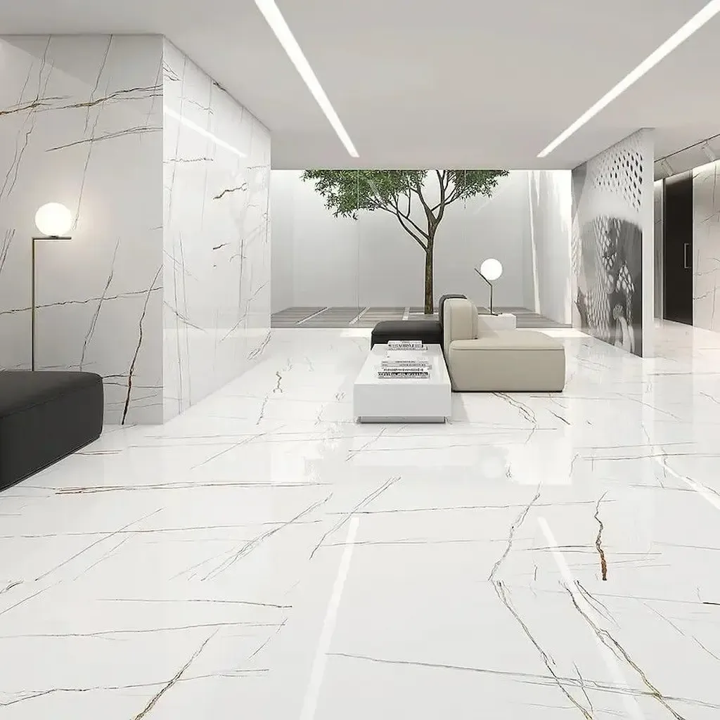 gạch ốp tường vân đá trắng