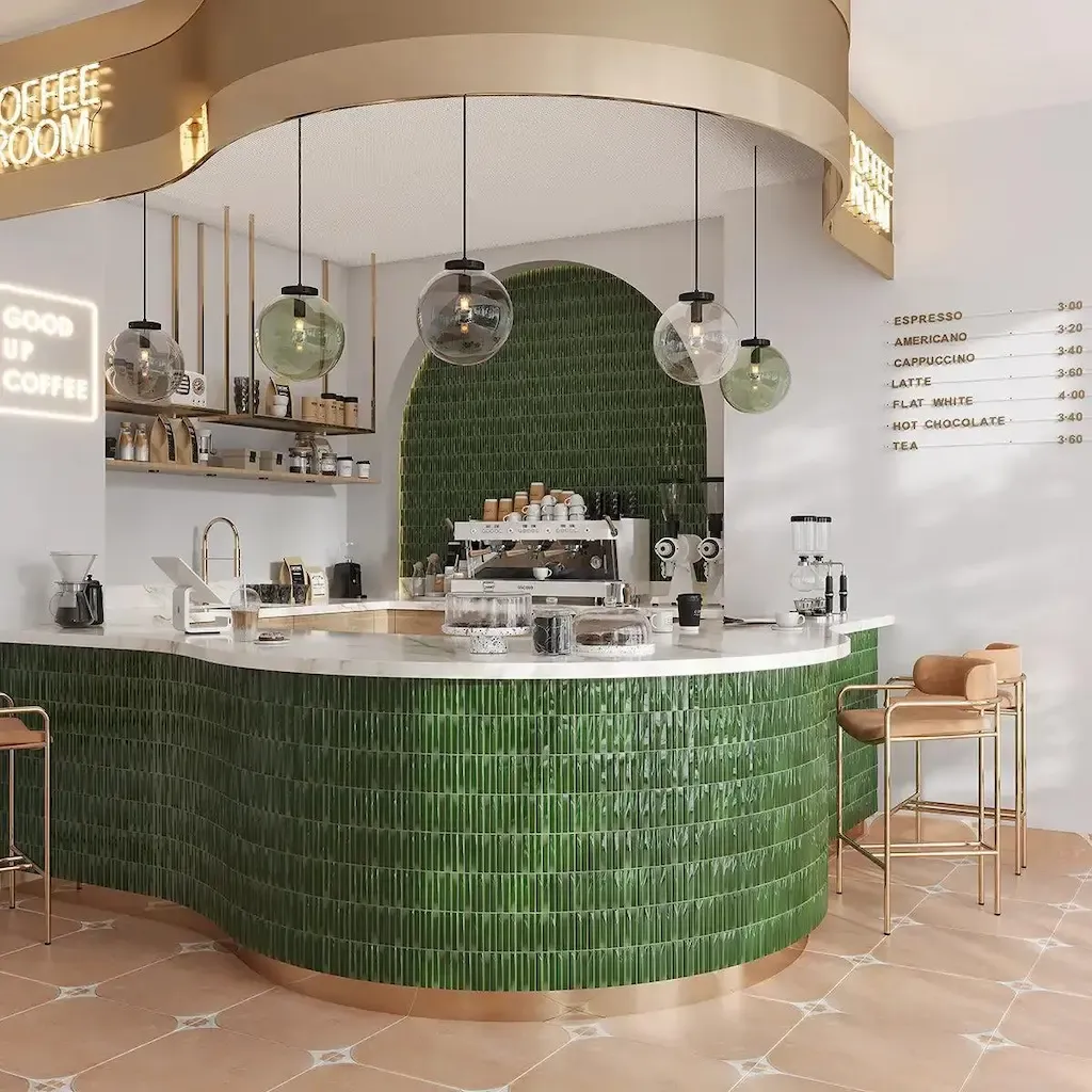 Gạch Mosaic ốp bề mặt cong