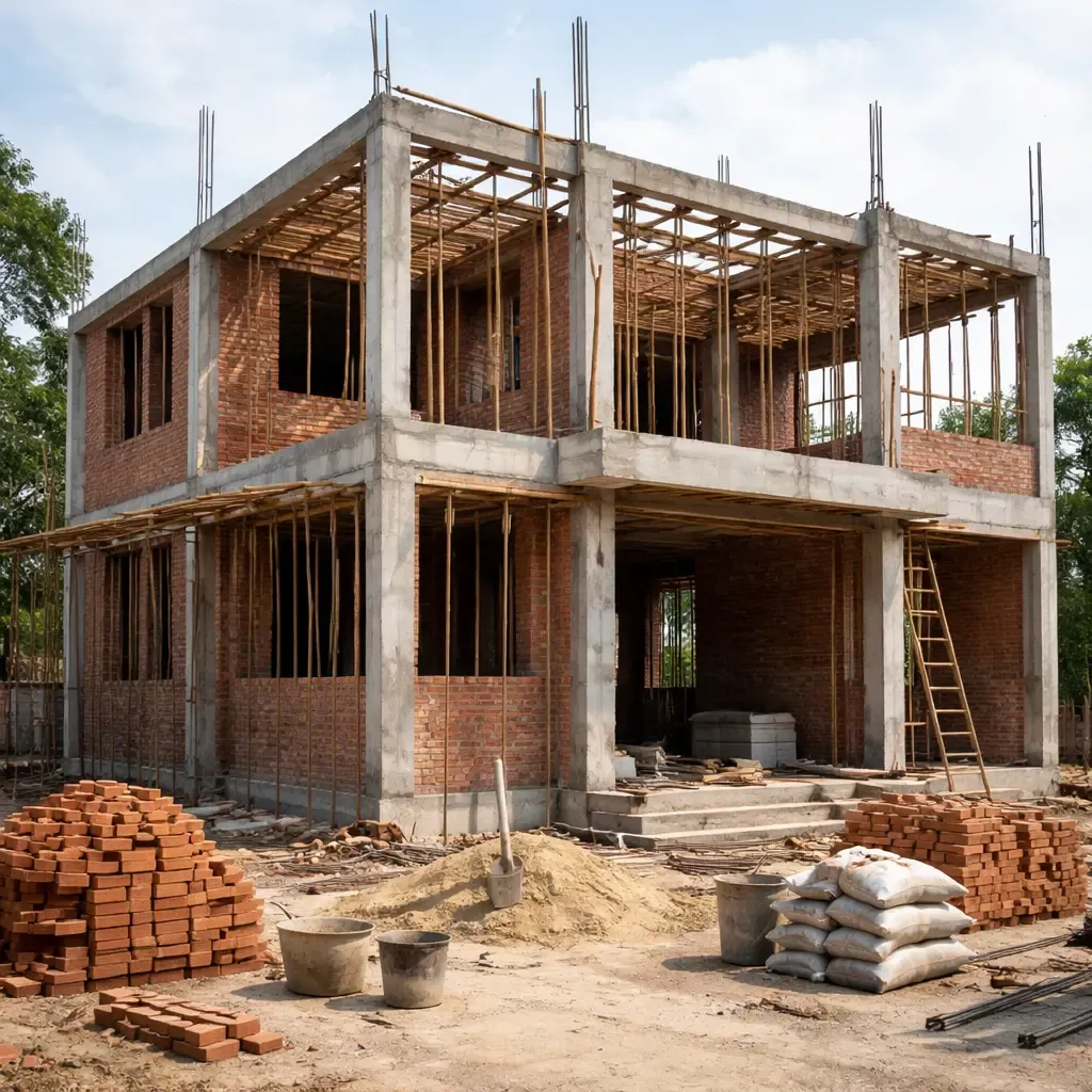 xi măng làm nền móng