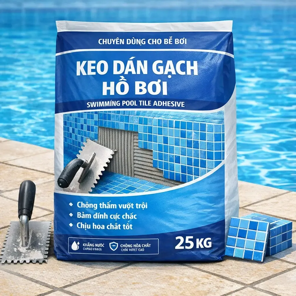 Keo dán gạch hồ bơi