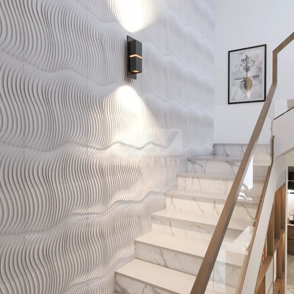 Gạch vân đá ốp cầu thang