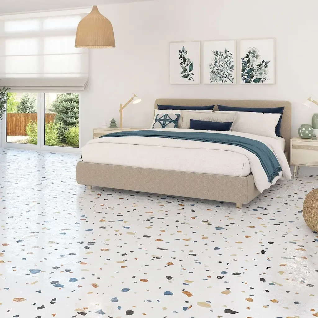 Gạch Terrazzo lát nềnTerra phòng ngủ