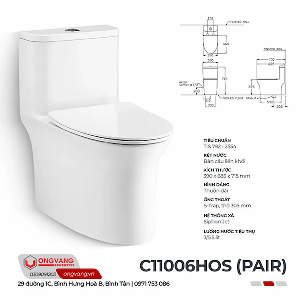 Bồn cầu Cotto mã C11006HOS (PAIR)