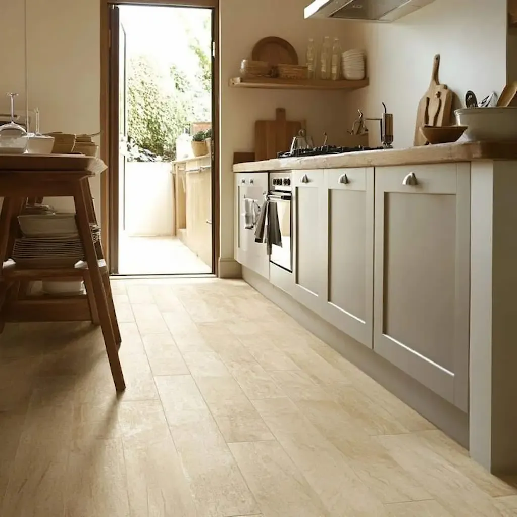 Gạch vân gỗ ốp lát bếp