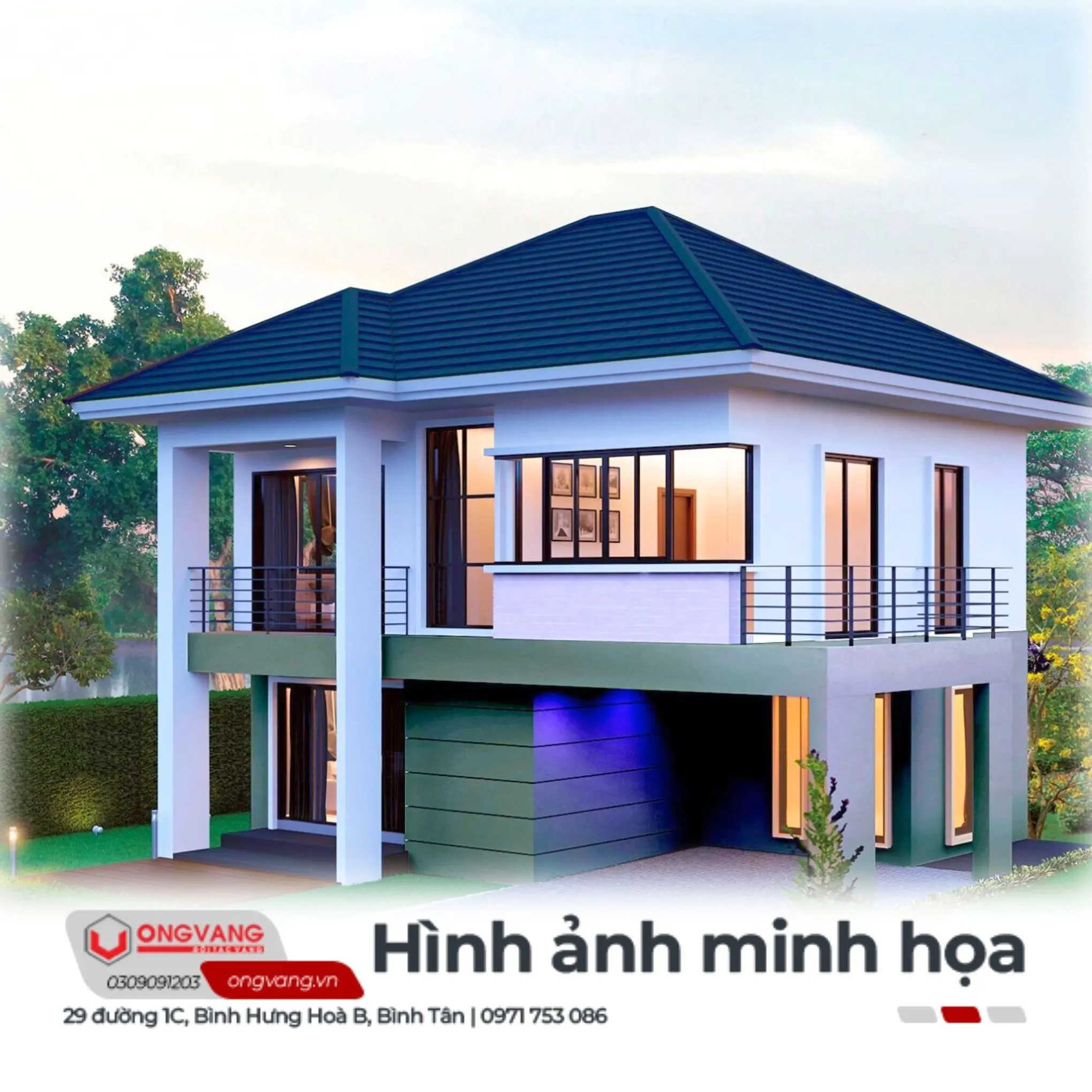Ảnh phối cảnh ngói phẳng SCG
